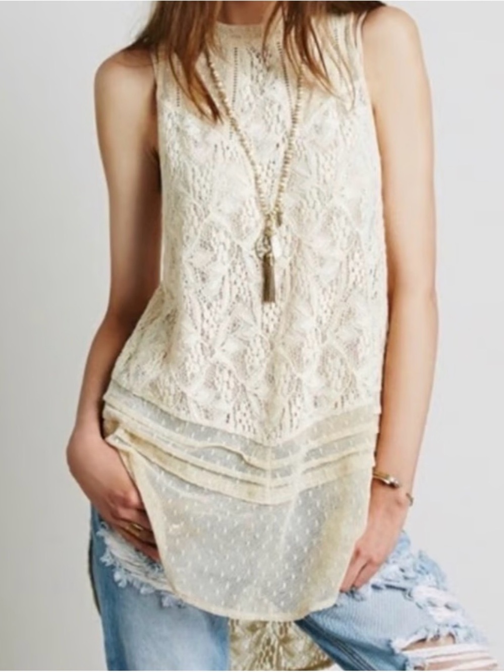 Free People “Maisie” high-low tunic. EUC